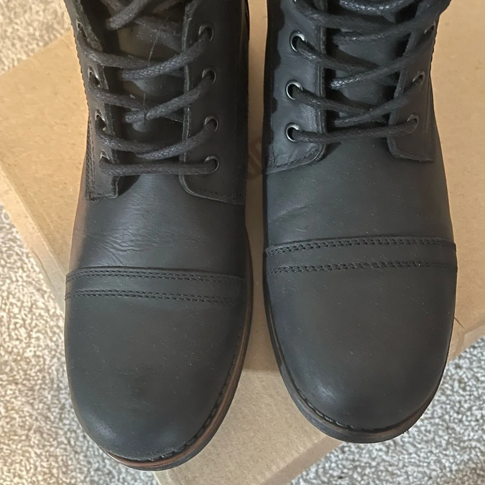 Steve Madden Troopah-C Combat Boot Men’s 10.5 Black Leather - Picture 5 of 11